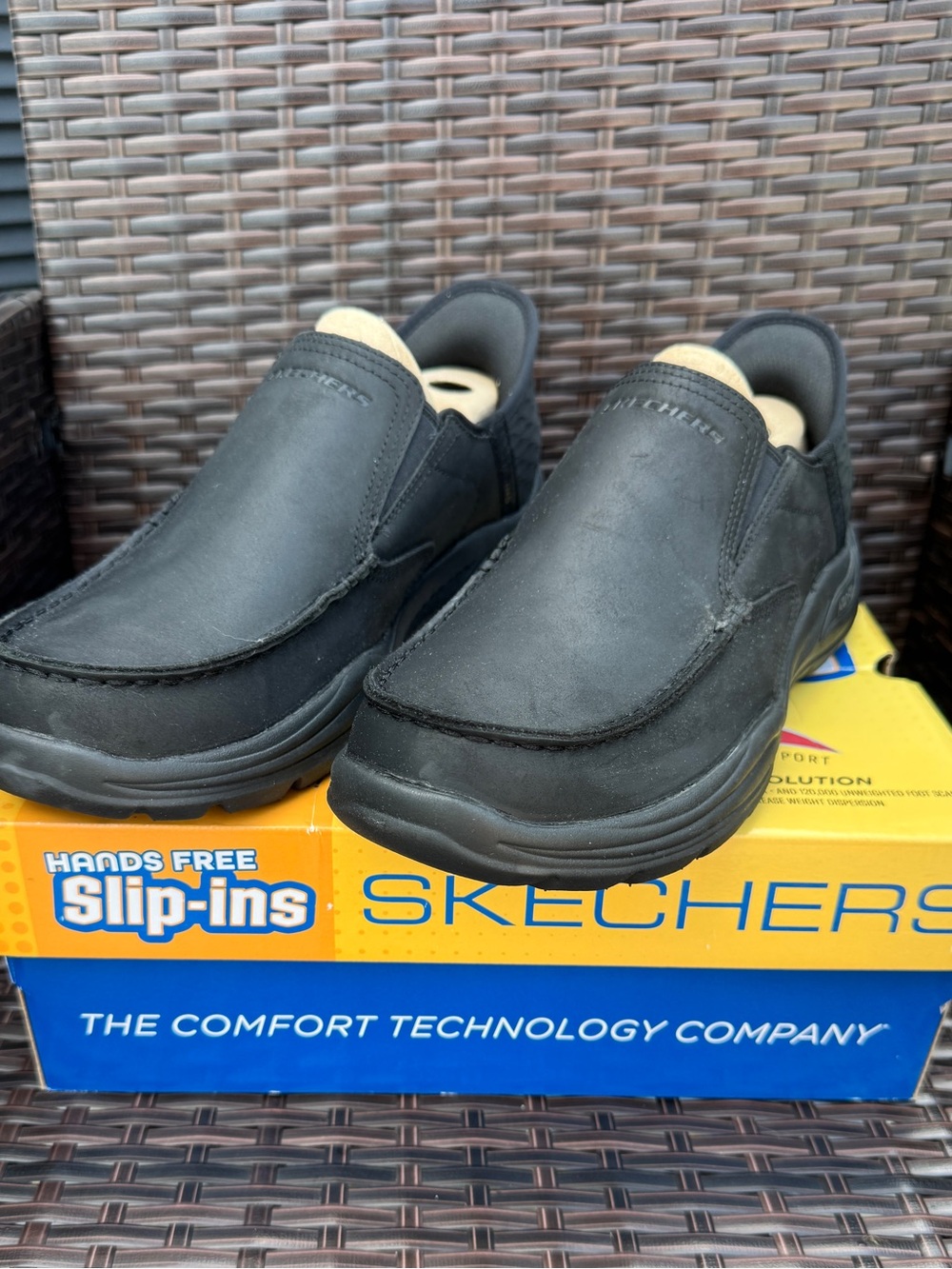 Skechers Men’s Black Slip-On Casual Loafers
